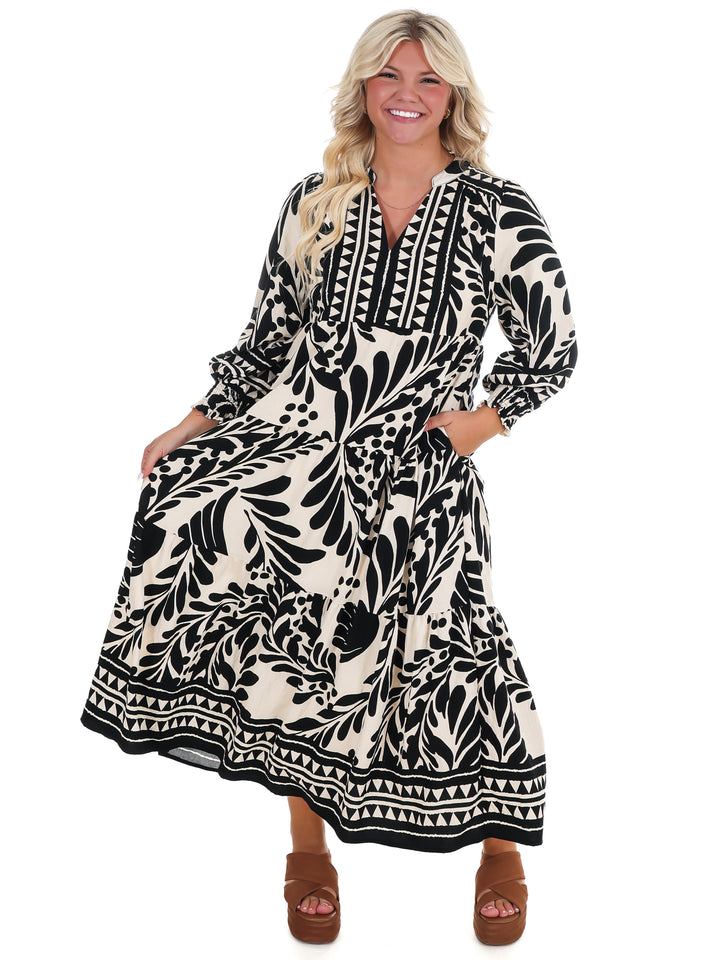 Pattern of Thought Midi Dress
