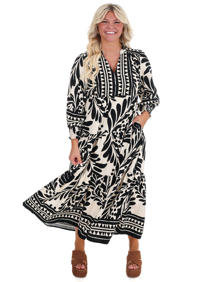 Pattern of Thought Midi Dress