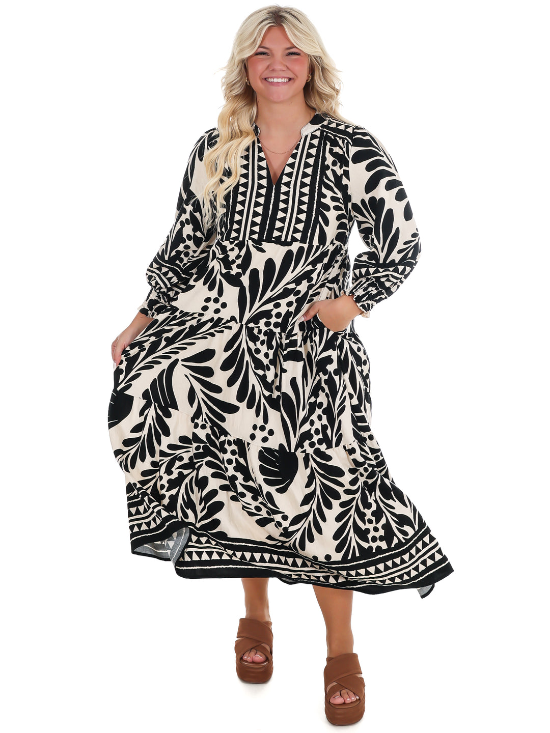 Pattern of Thought Midi Dress