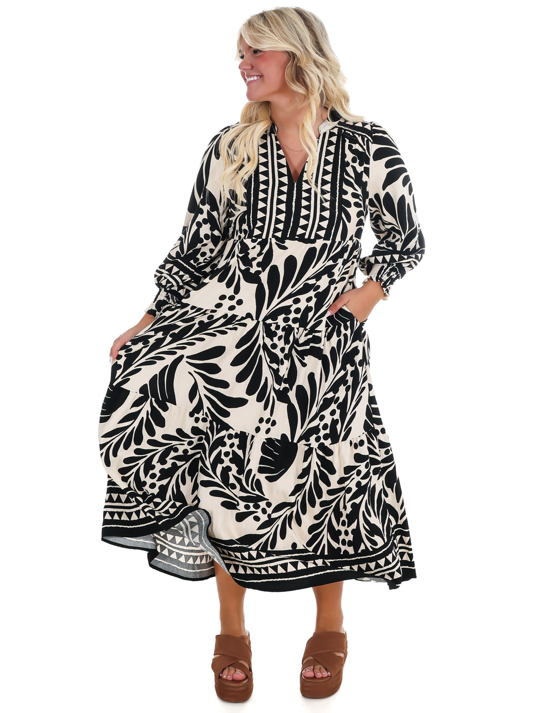 Pattern of Thought Midi Dress