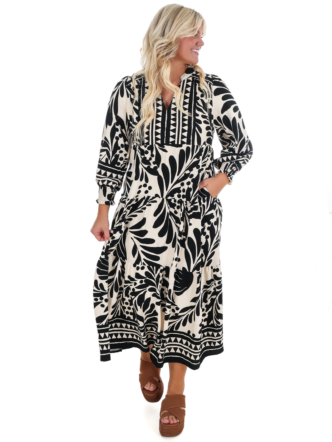 Pattern of Thought Midi Dress