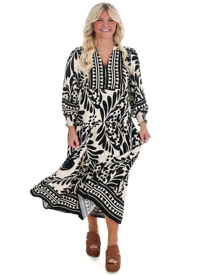 Pattern of Thought Midi Dress