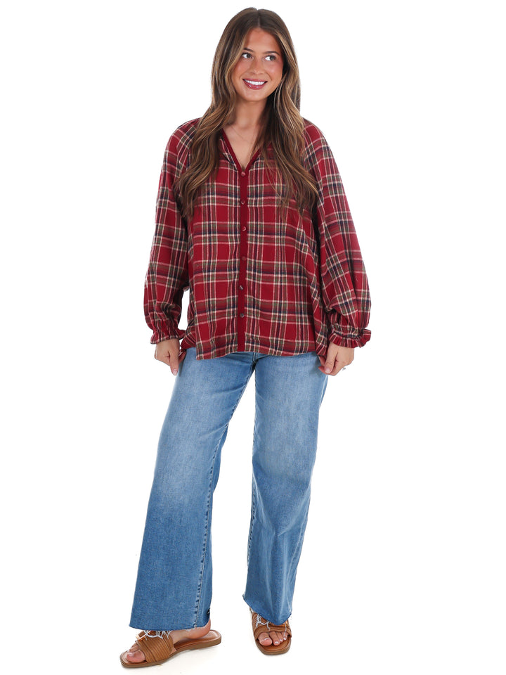 Front Porch Plaid Top