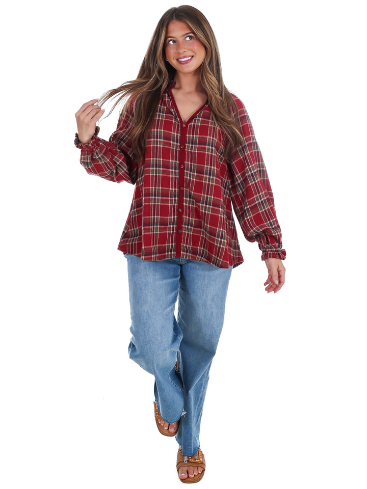 Front Porch Plaid Top