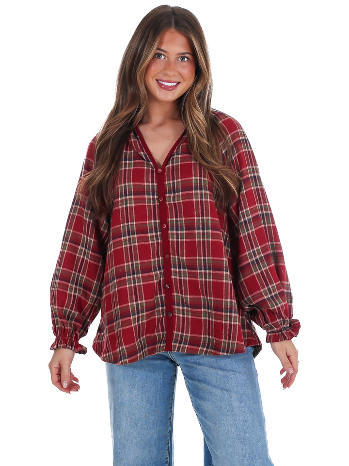 Front Porch Plaid Top