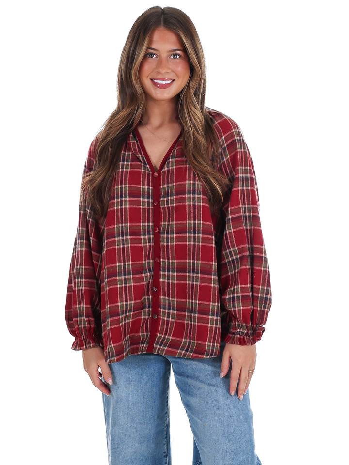 Front Porch Plaid Top