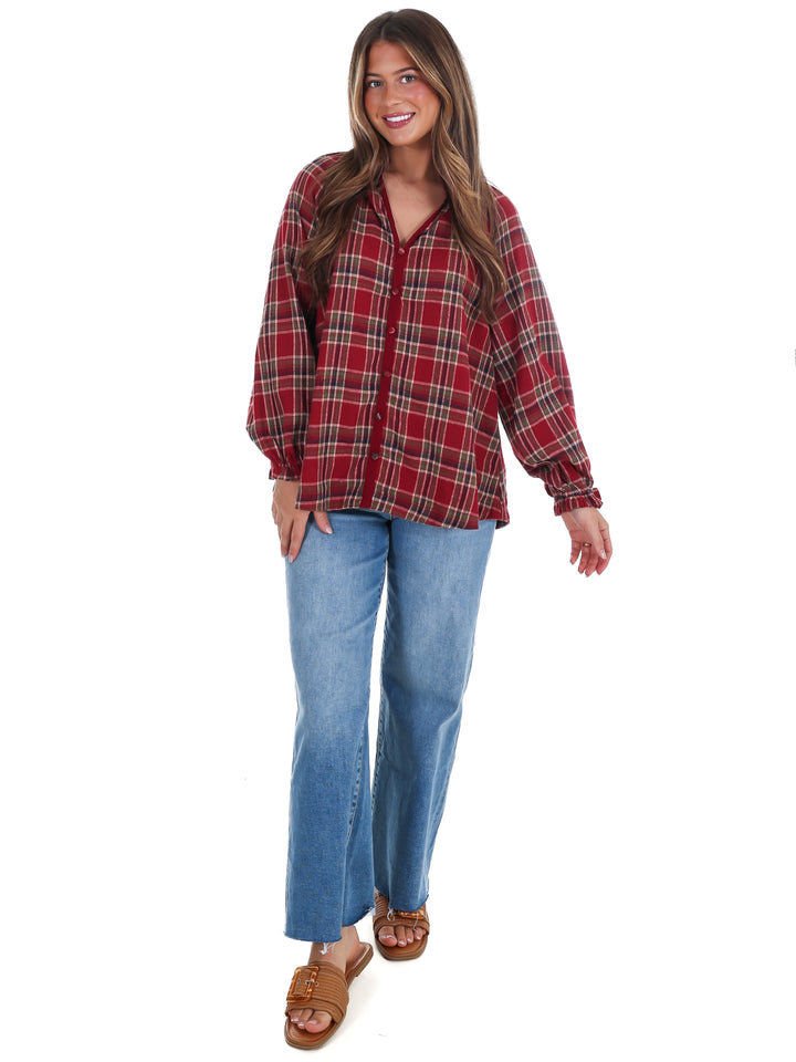 Front Porch Plaid Top