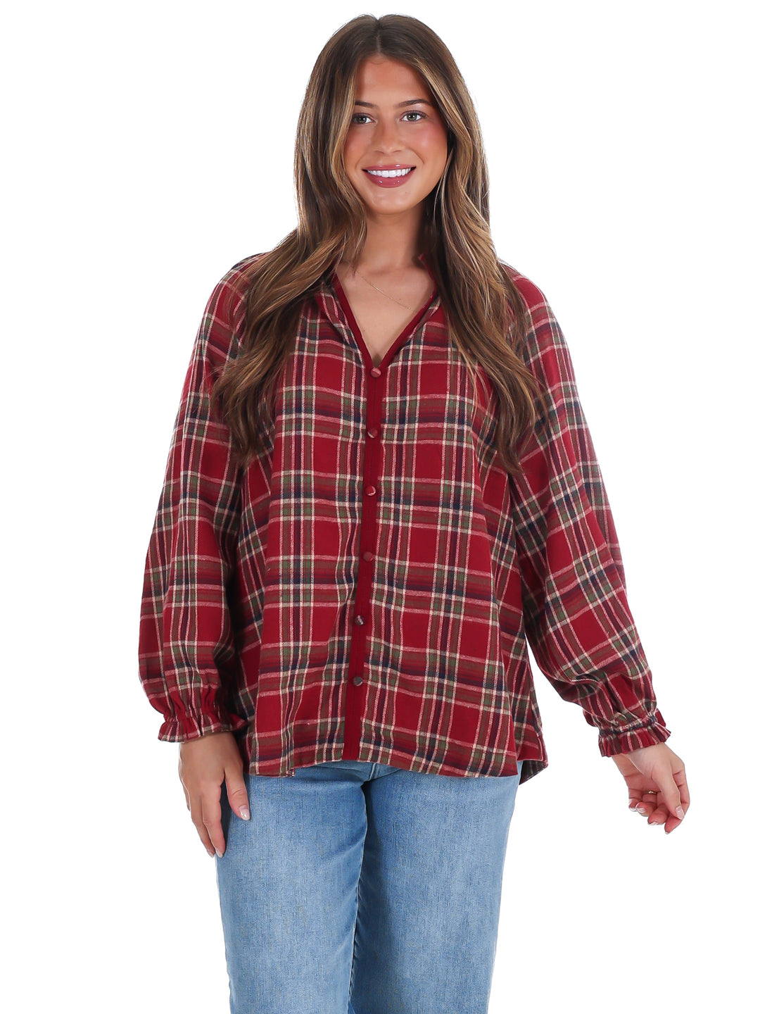 Front Porch Plaid Top