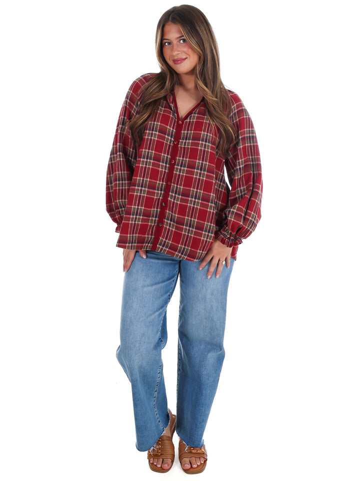 Front Porch Plaid Top