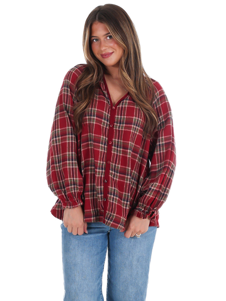 Front Porch Plaid Top