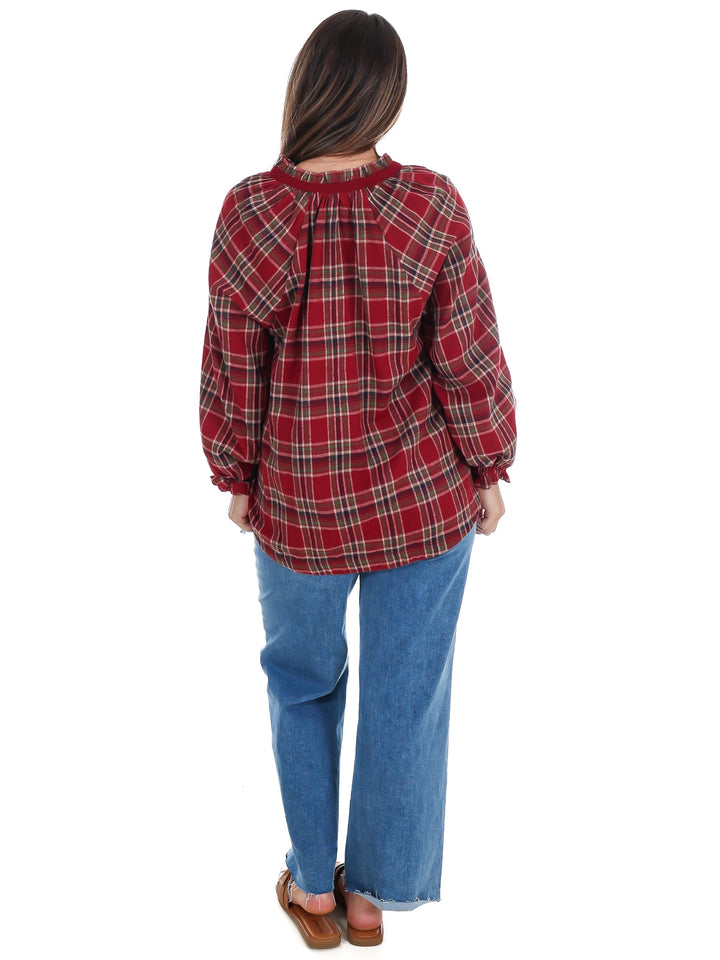 Front Porch Plaid Top