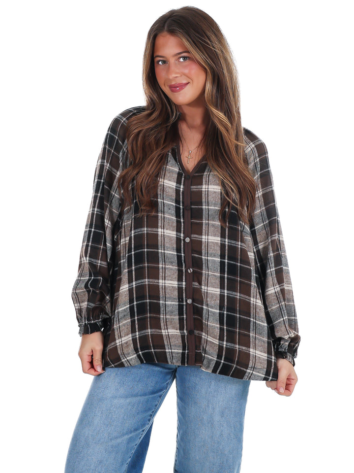 Front Porch Plaid Top