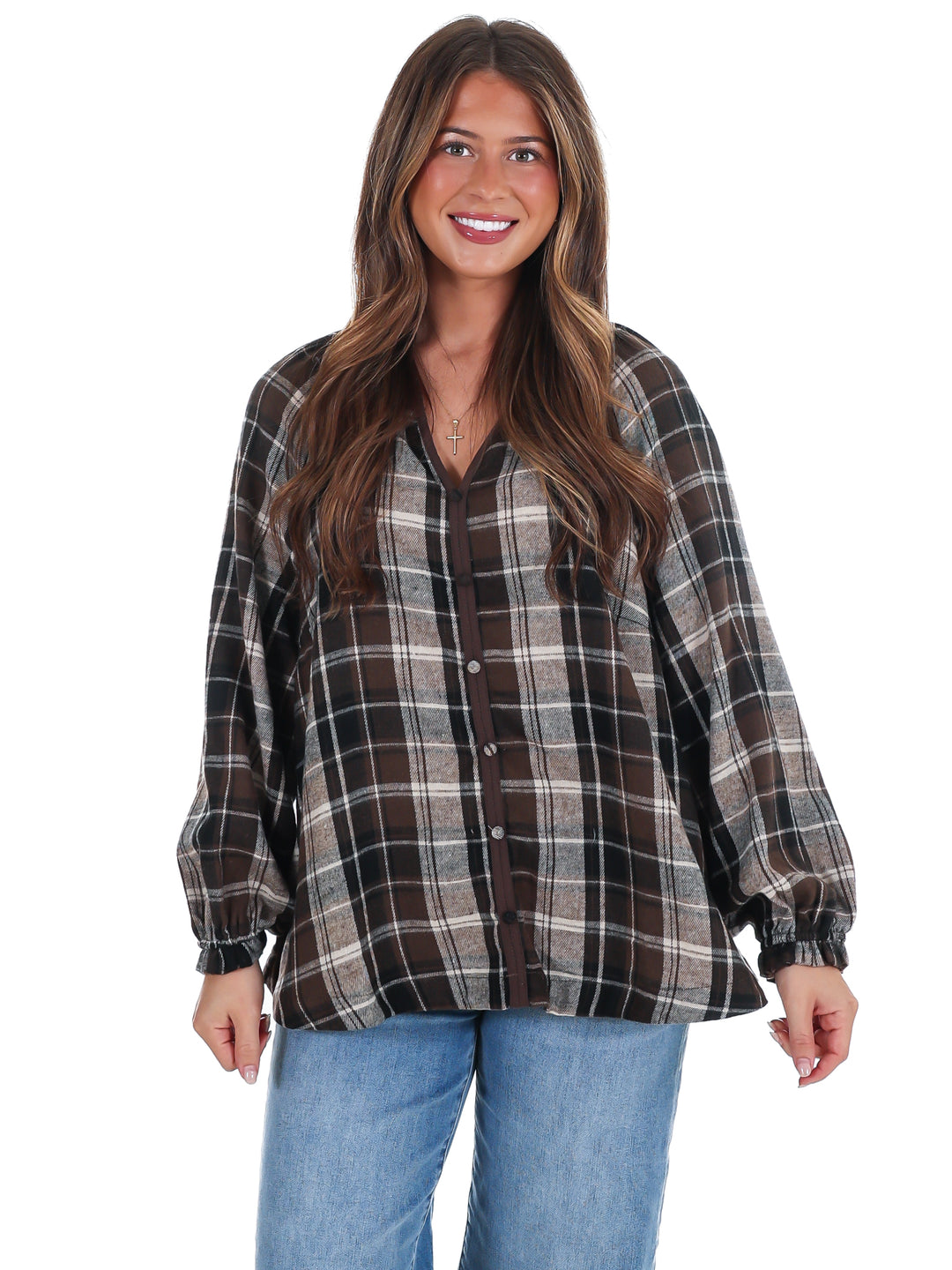 Front Porch Plaid Top