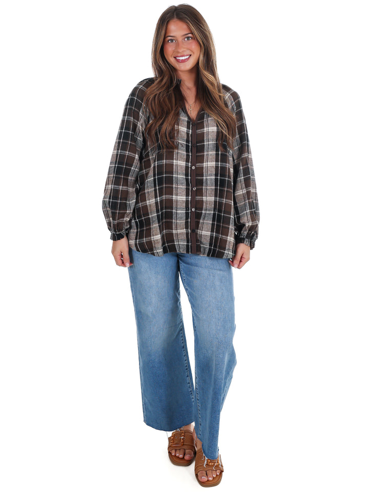 Front Porch Plaid Top