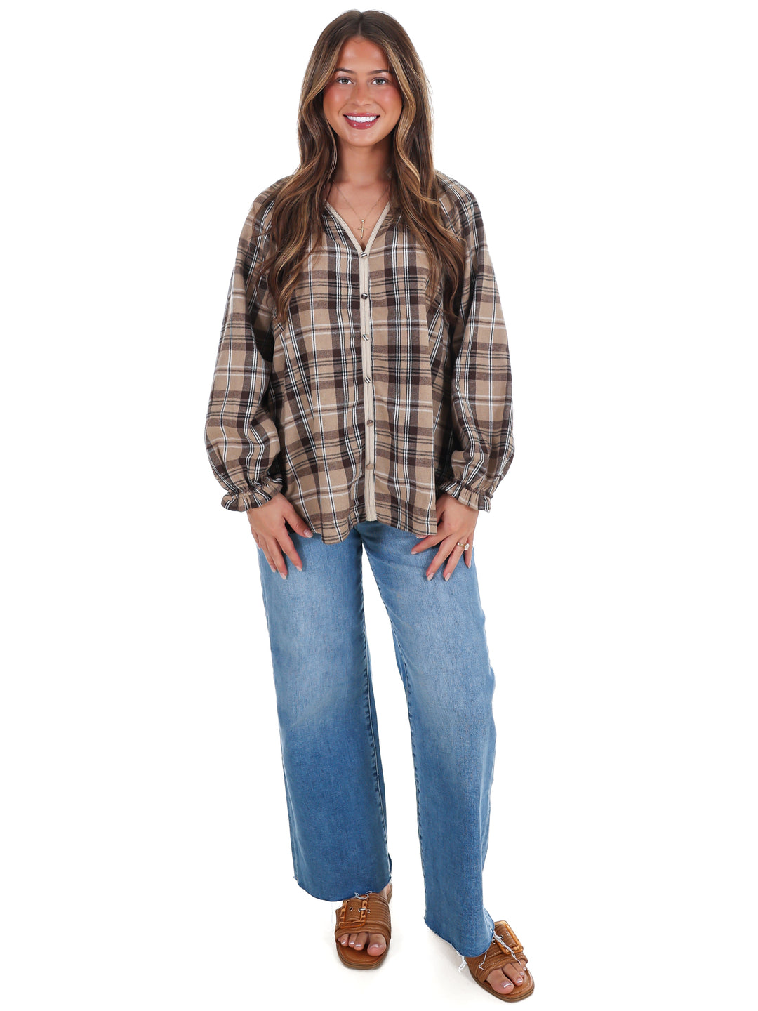 Front Porch Plaid Top