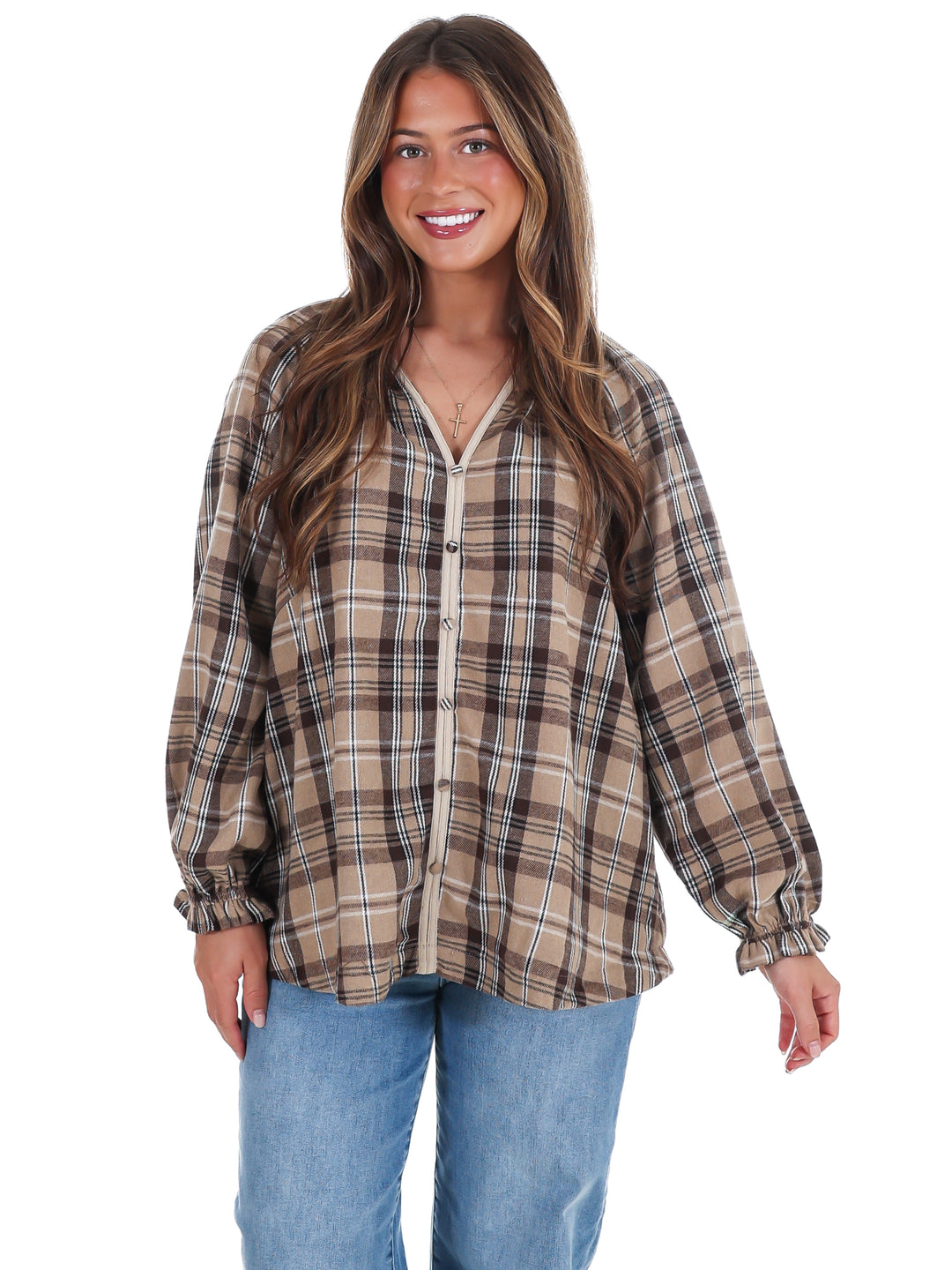 Front Porch Plaid Top