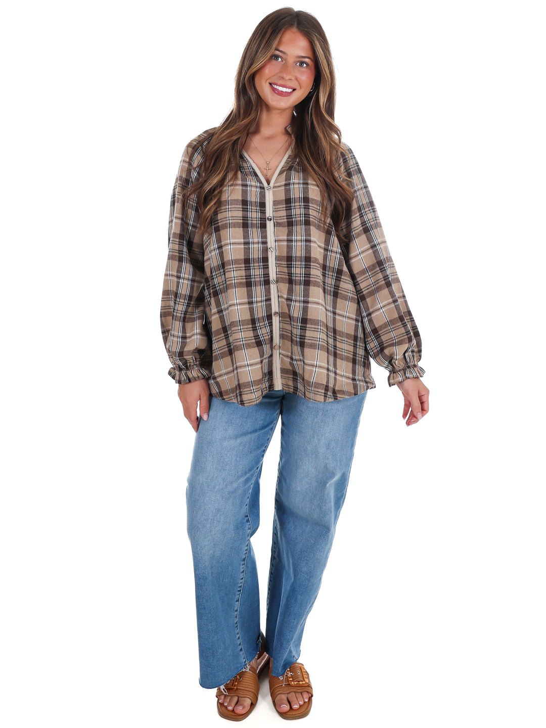Front Porch Plaid Top