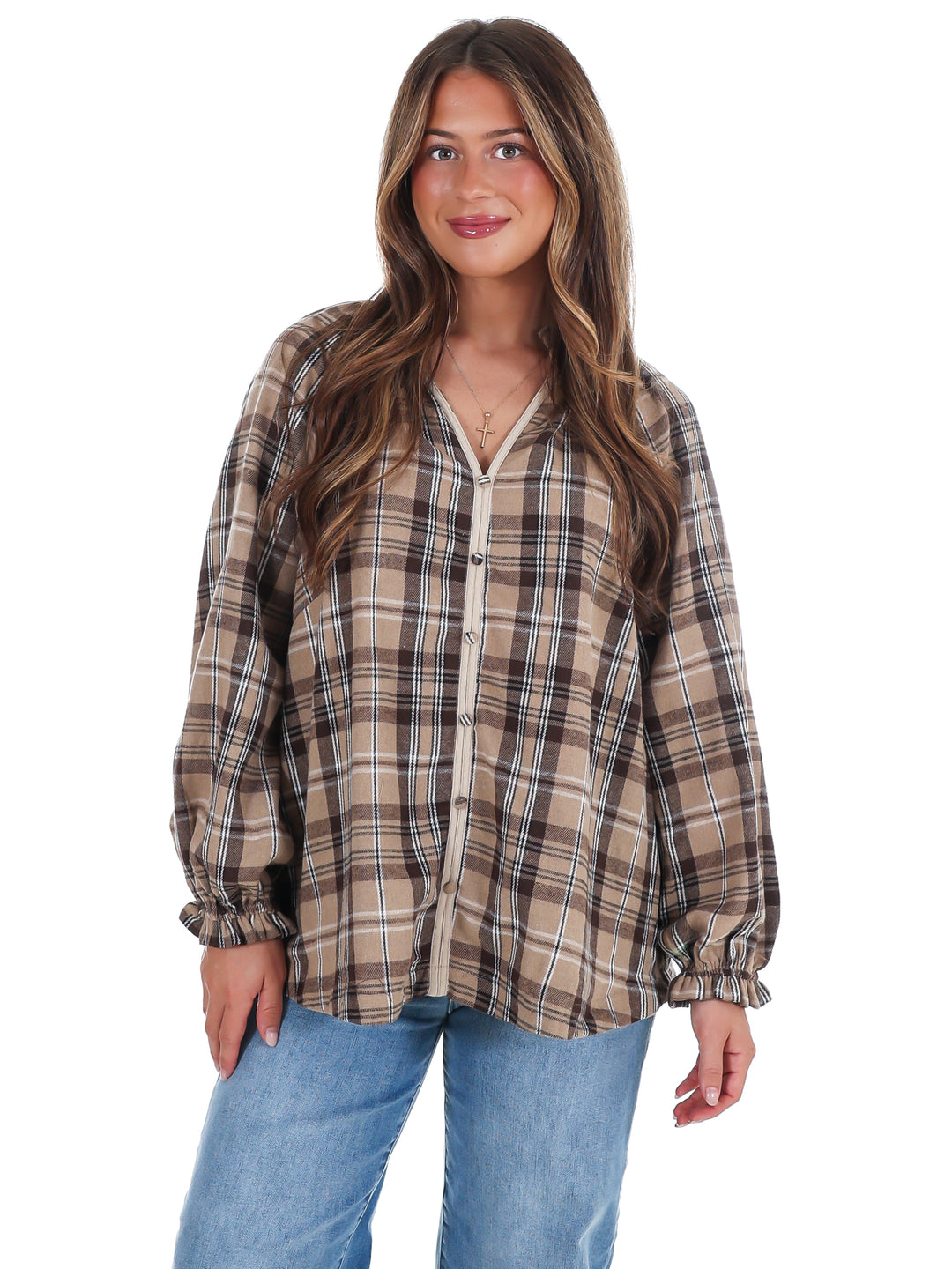 Front Porch Plaid Top