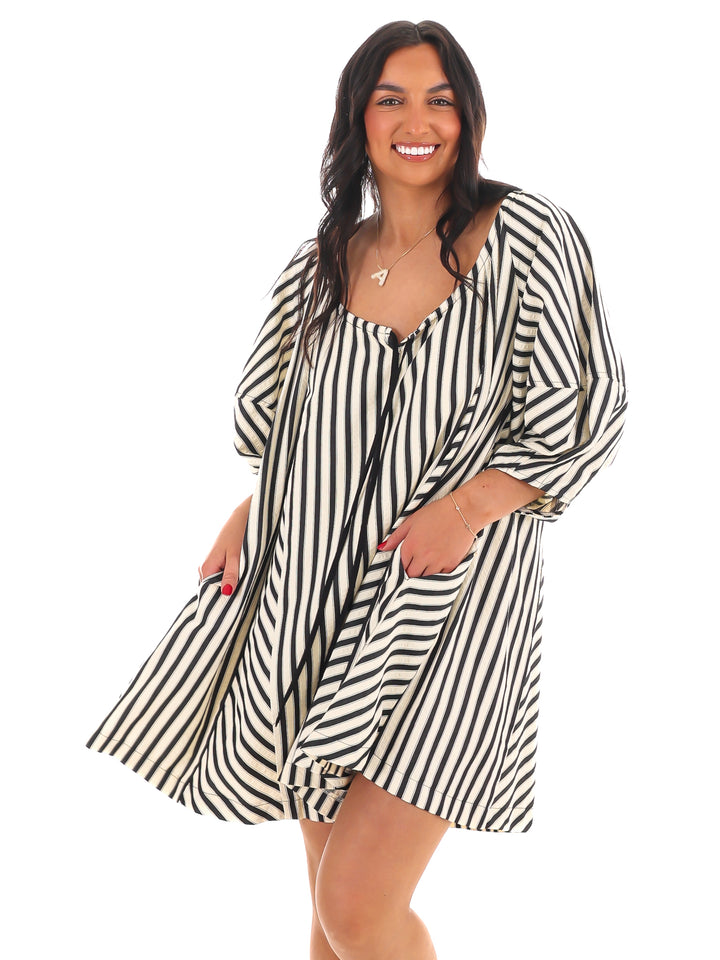 Whirlwind Stripe Mini Dress