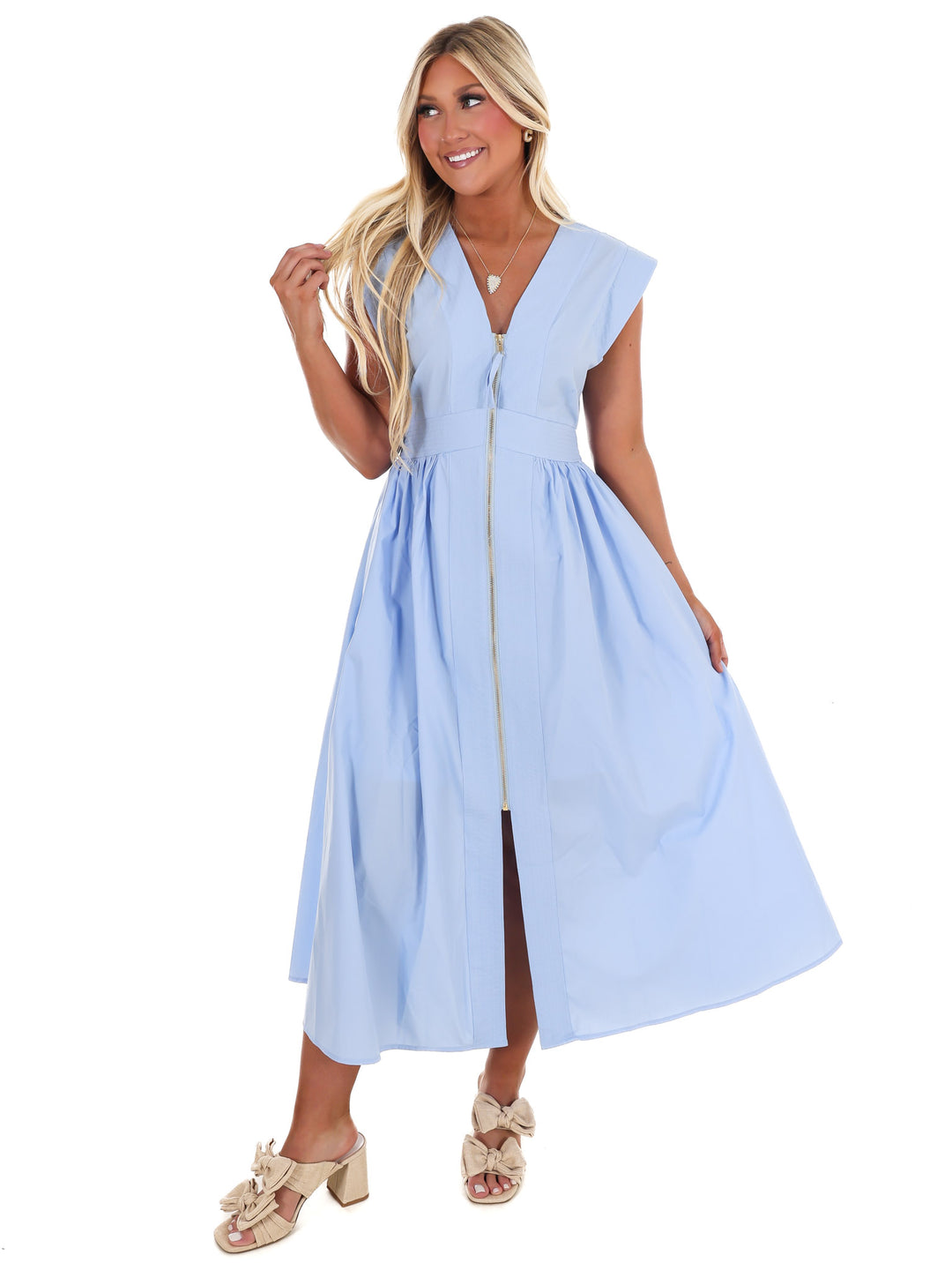 Say It Again V-Neck Midi Dress