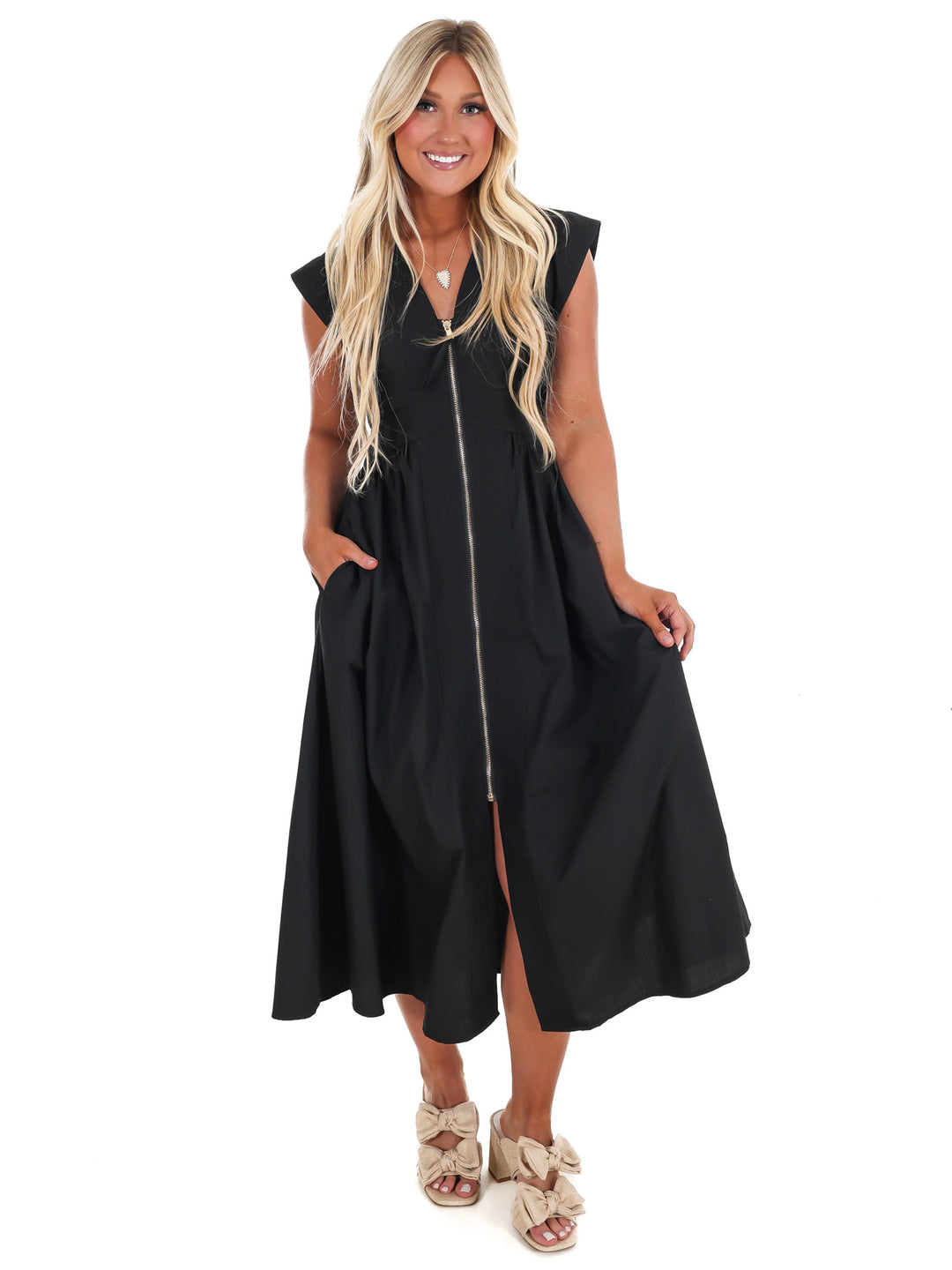 Say It Again V-Neck Midi Dress