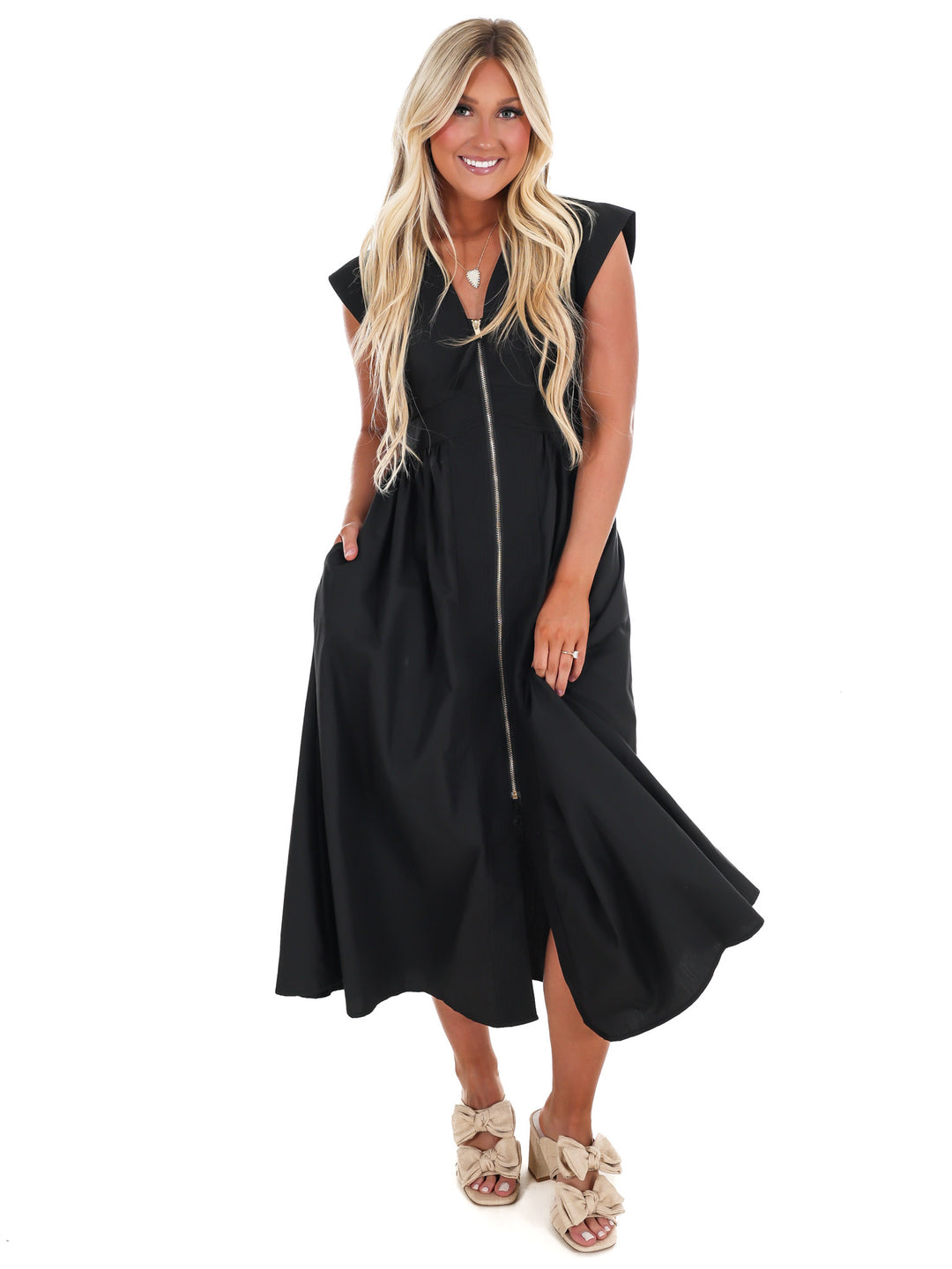 Say It Again V-Neck Midi Dress