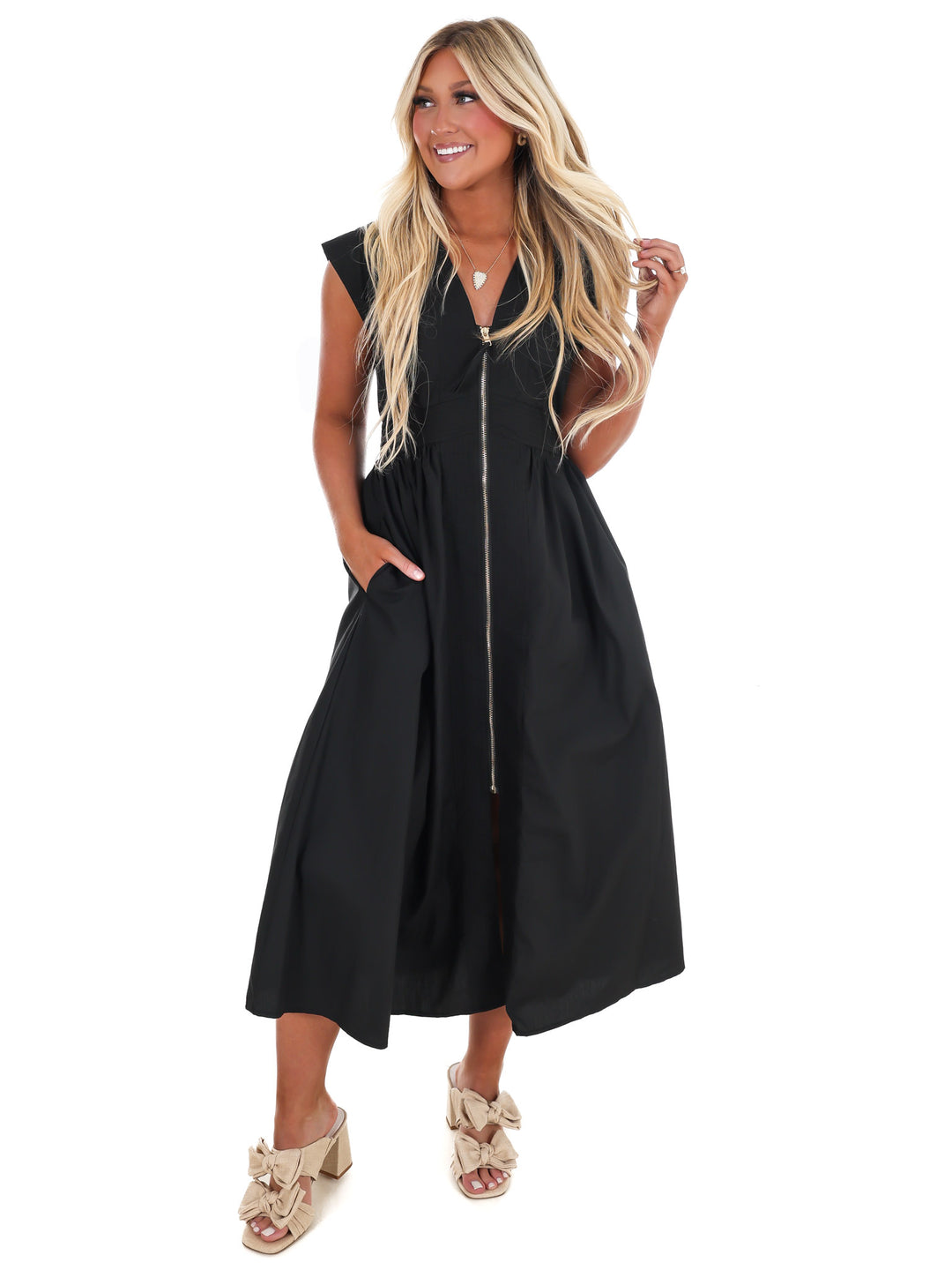 Say It Again V-Neck Midi Dress