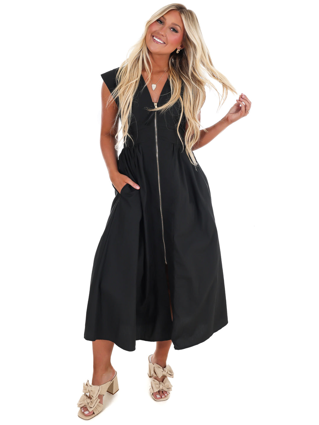 Say It Again V-Neck Midi Dress