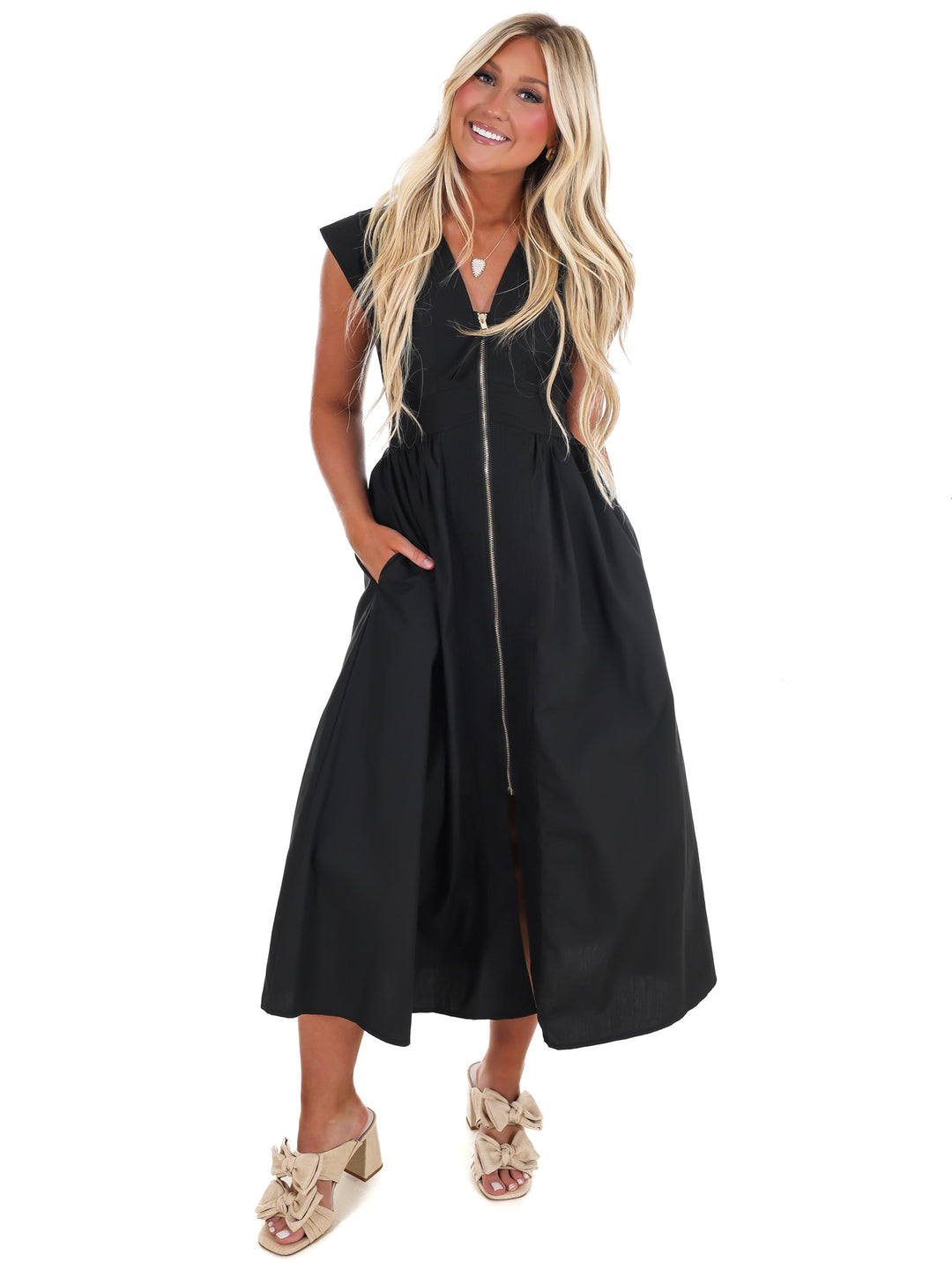 Say It Again V-Neck Midi Dress