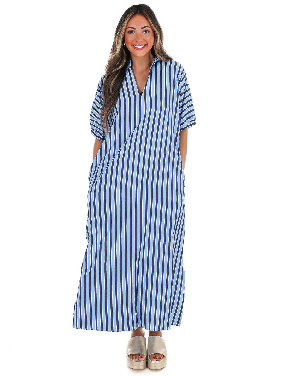 Sunny Days Ahead Striped Midi Dress