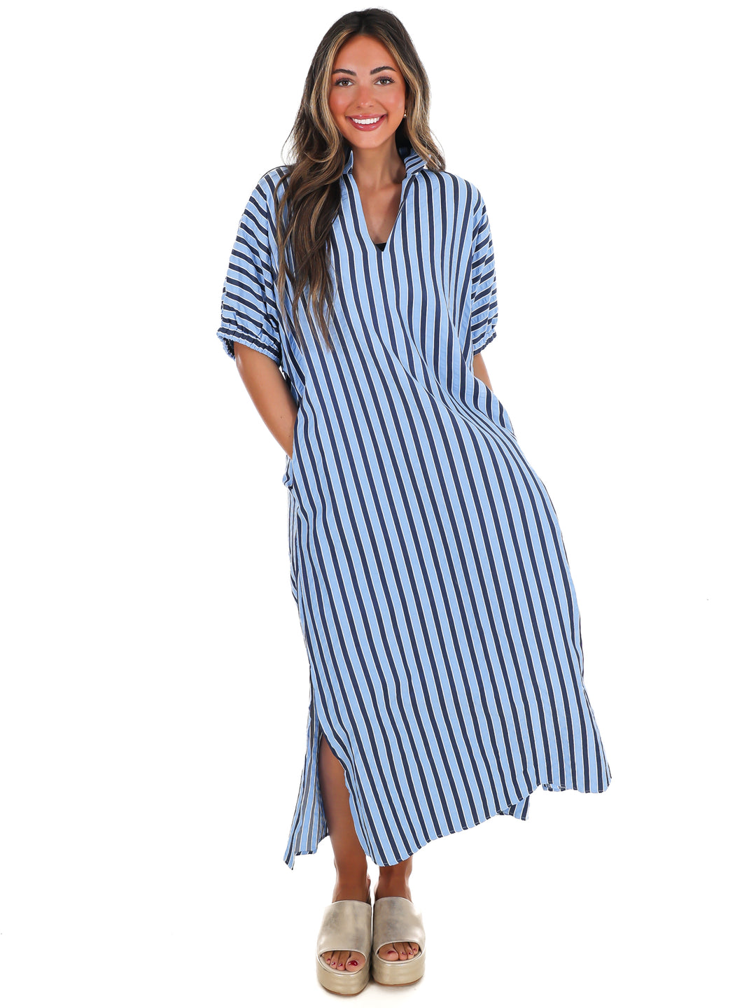Sunny Days Ahead Striped Midi Dress