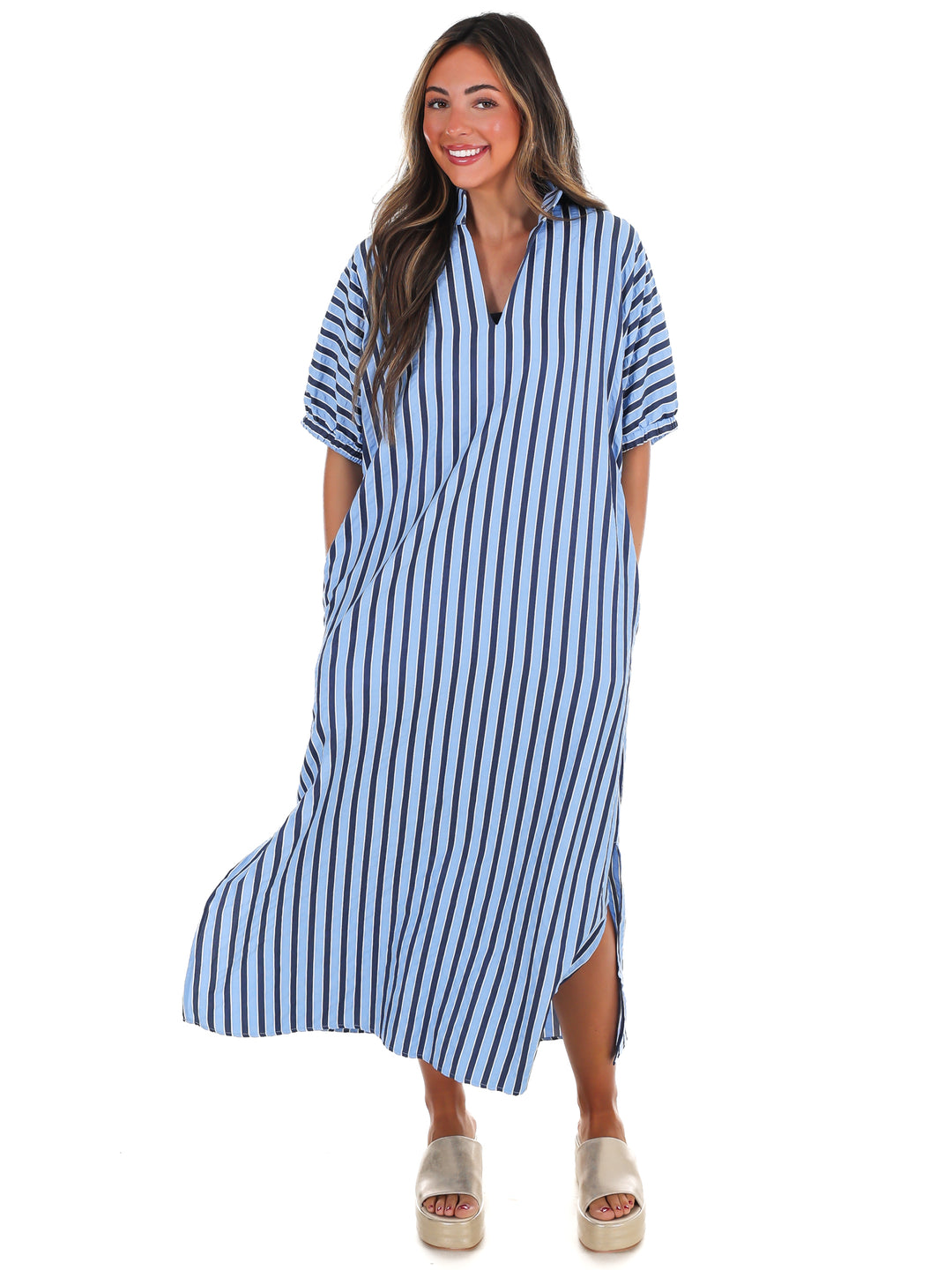 Sunny Days Ahead Striped Midi Dress