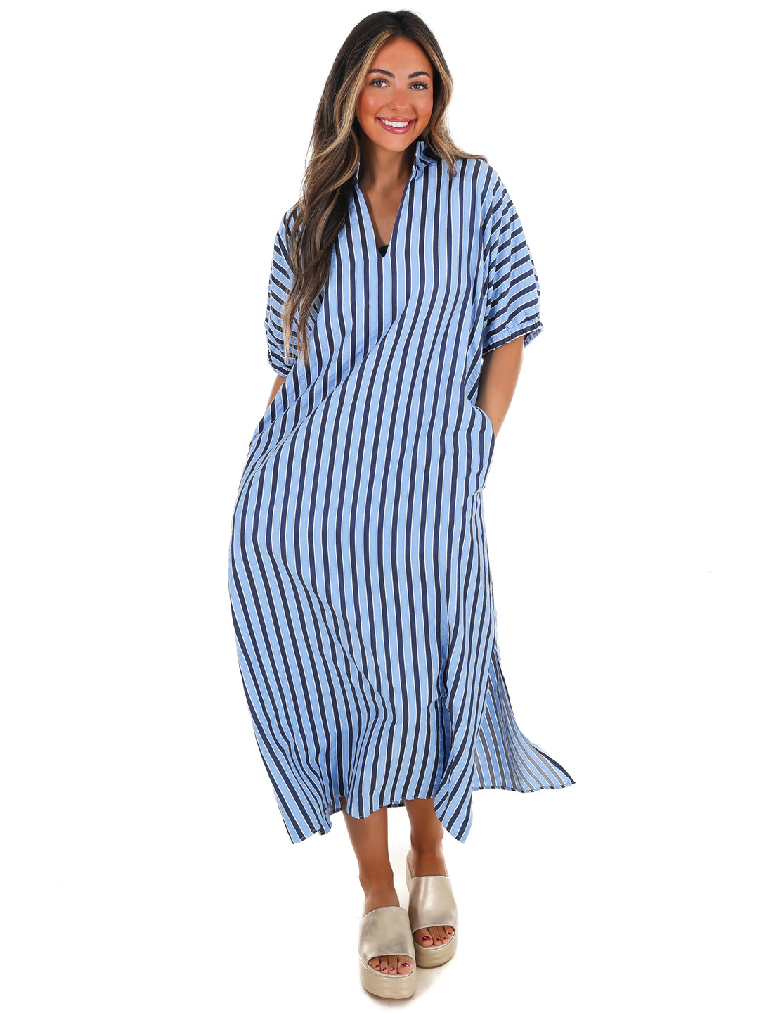 Sunny Days Ahead Striped Midi Dress
