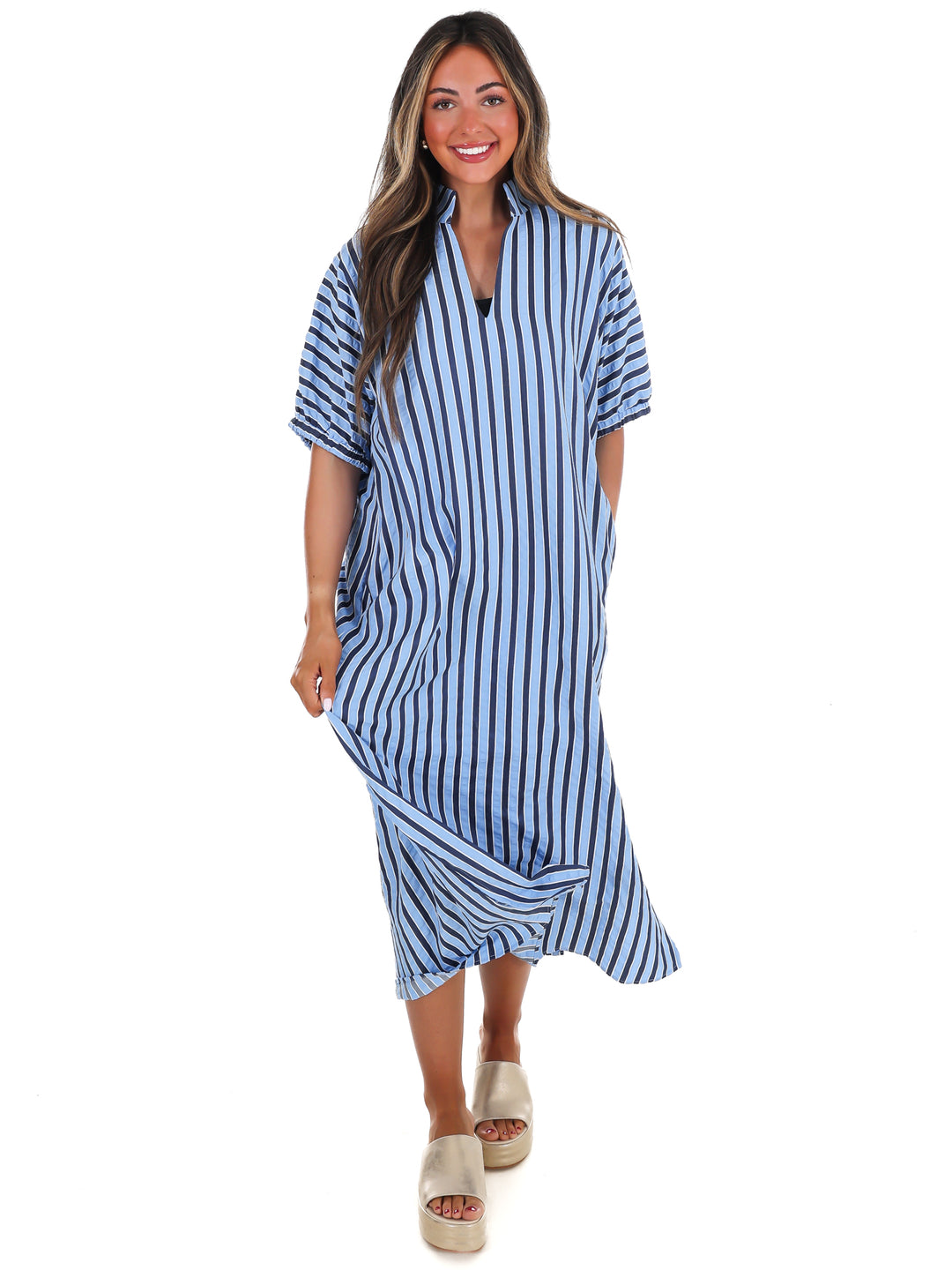 Sunny Days Ahead Striped Midi Dress