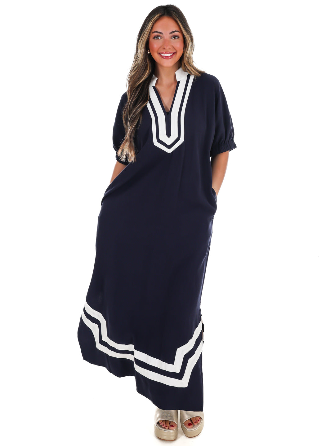 In the Best Way Contrast Midi Dress