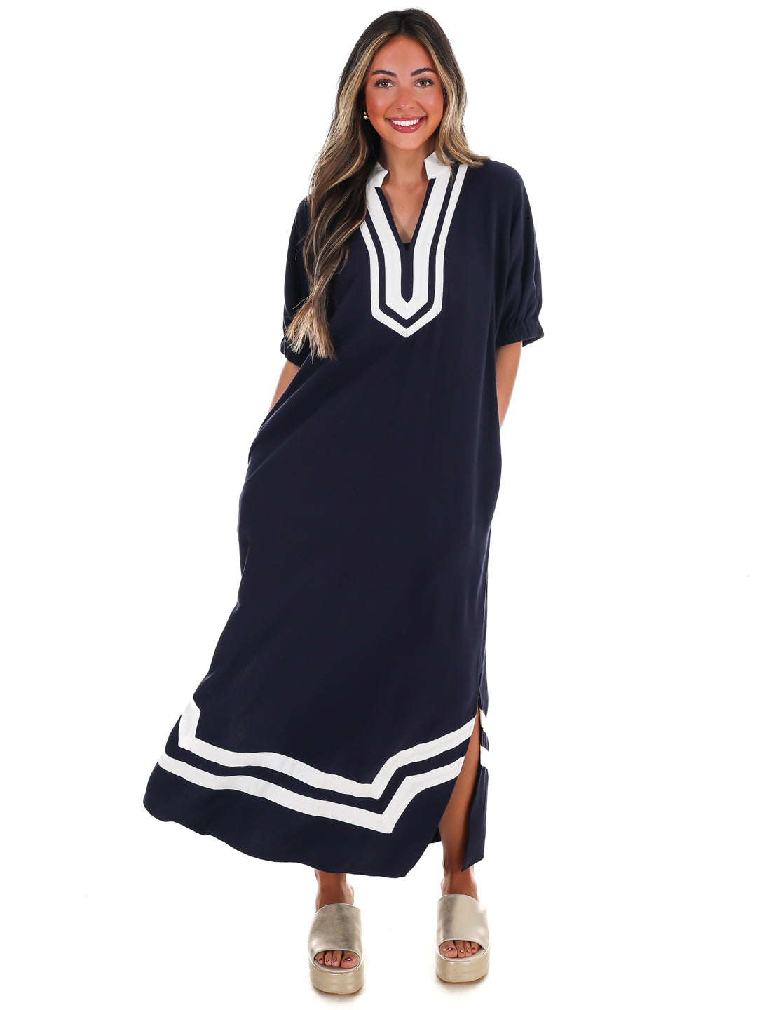 In the Best Way Contrast Midi Dress