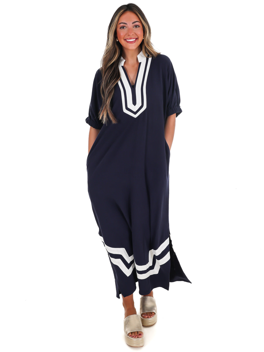 In the Best Way Contrast Midi Dress
