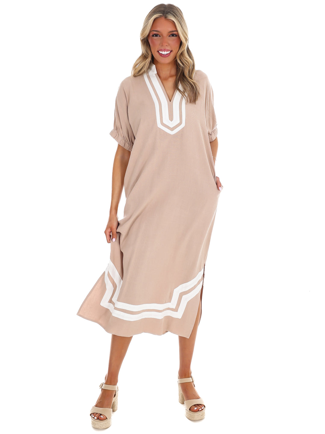 In the Best Way Contrast Midi Dress
