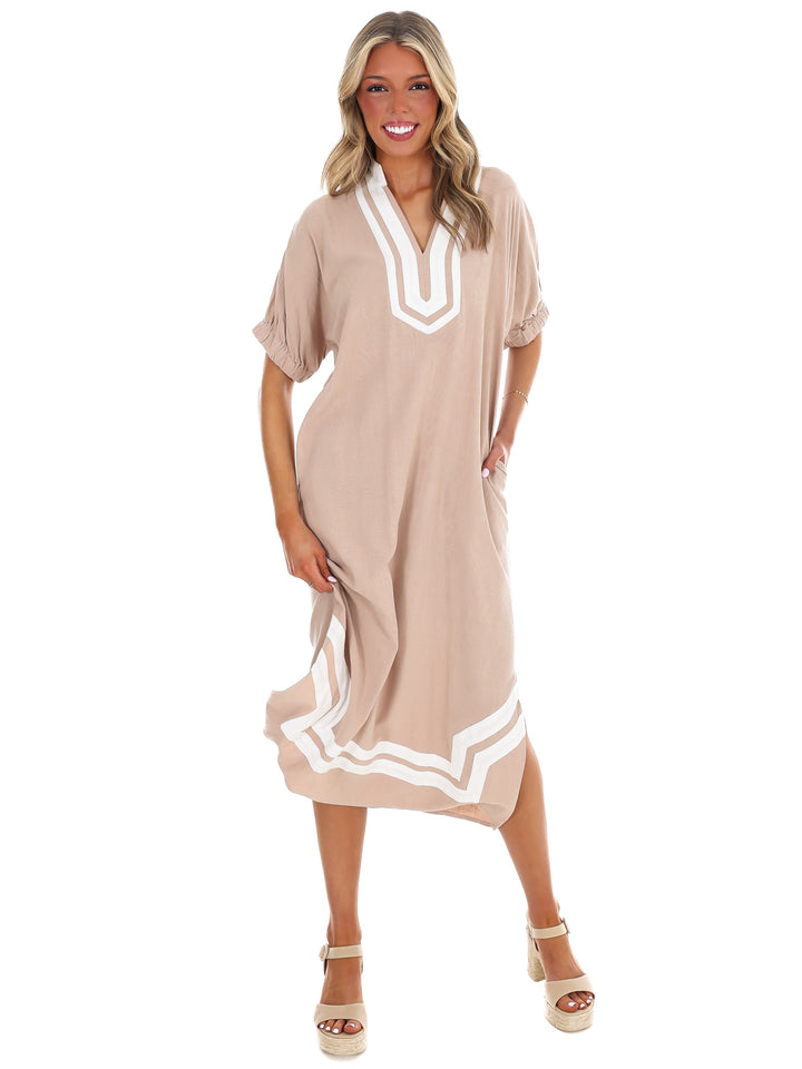 In the Best Way Contrast Midi Dress
