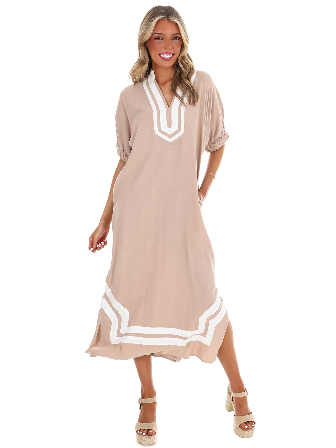 In the Best Way Contrast Midi Dress