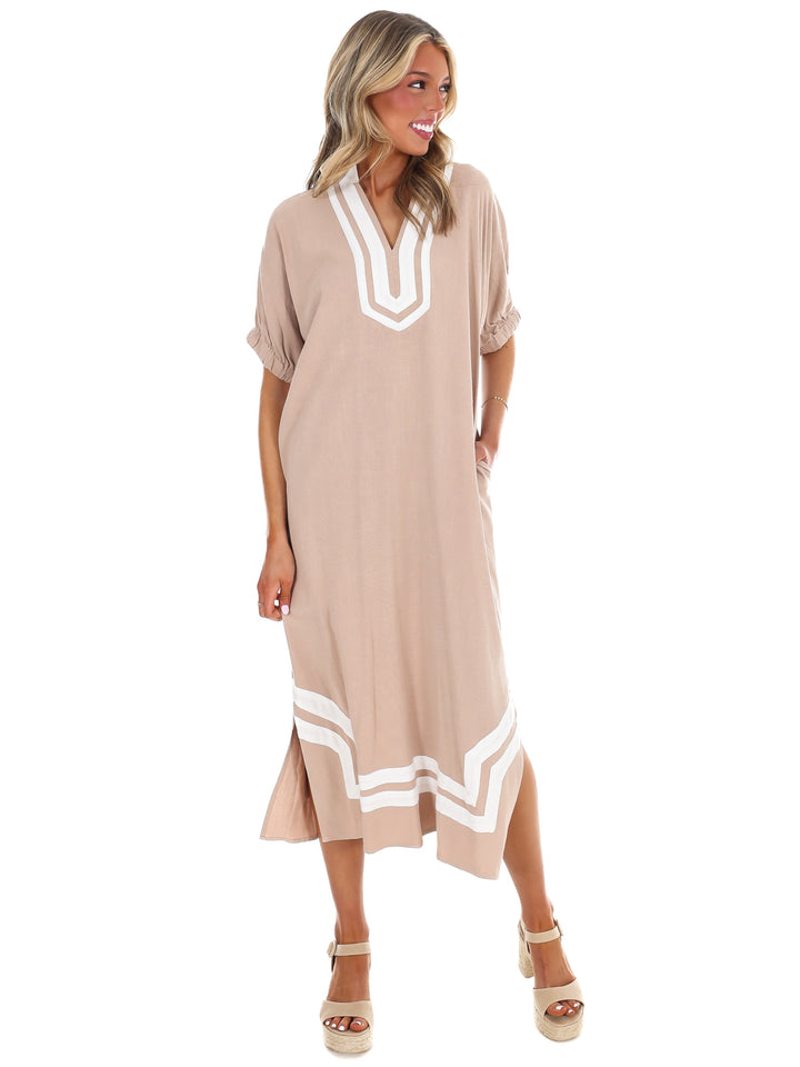 In the Best Way Contrast Midi Dress