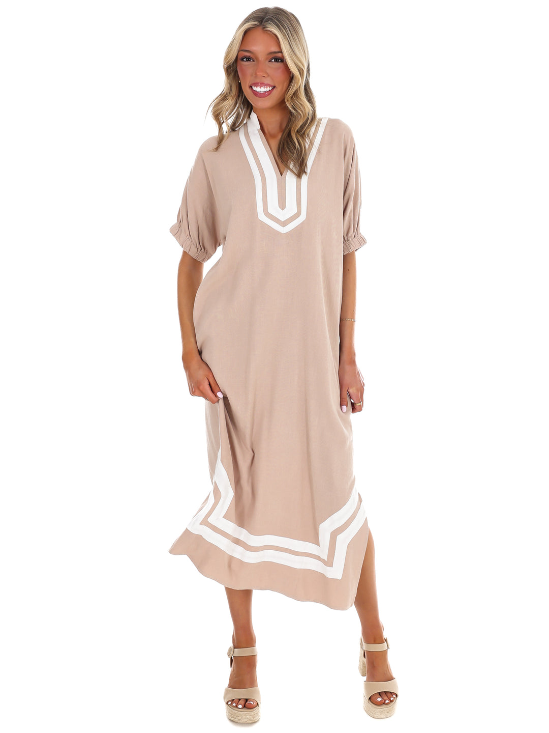 In the Best Way Contrast Midi Dress