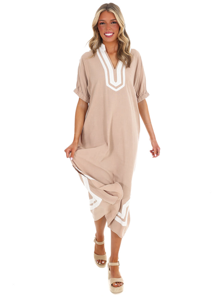 In the Best Way Contrast Midi Dress