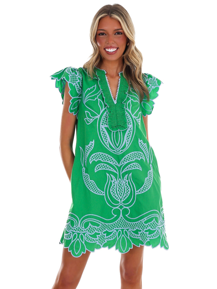 Catch the Sun Embroidered Mini Dress