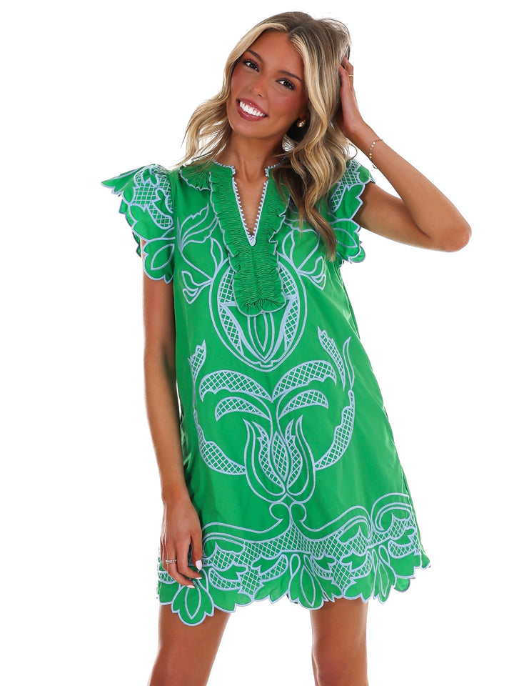 Catch the Sun Embroidered Mini Dress