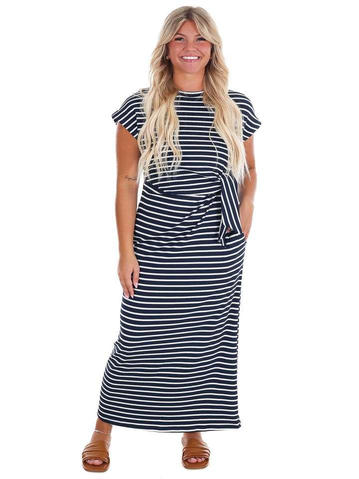 Classic Moment Stripe Midi Dress