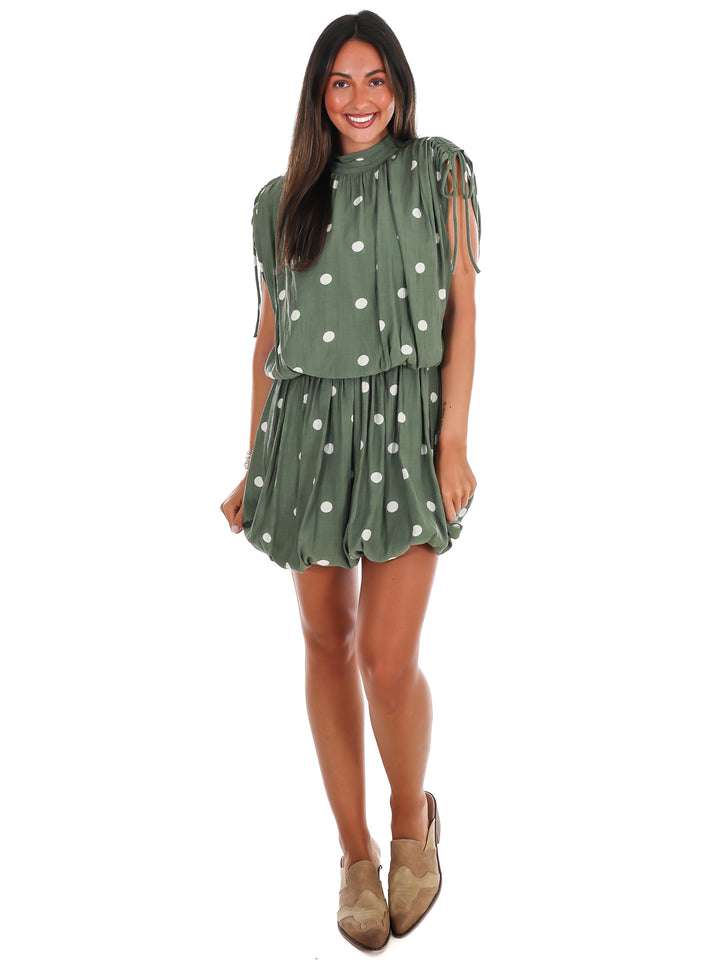 Perfectly Polished Polka Dot Mini Dress