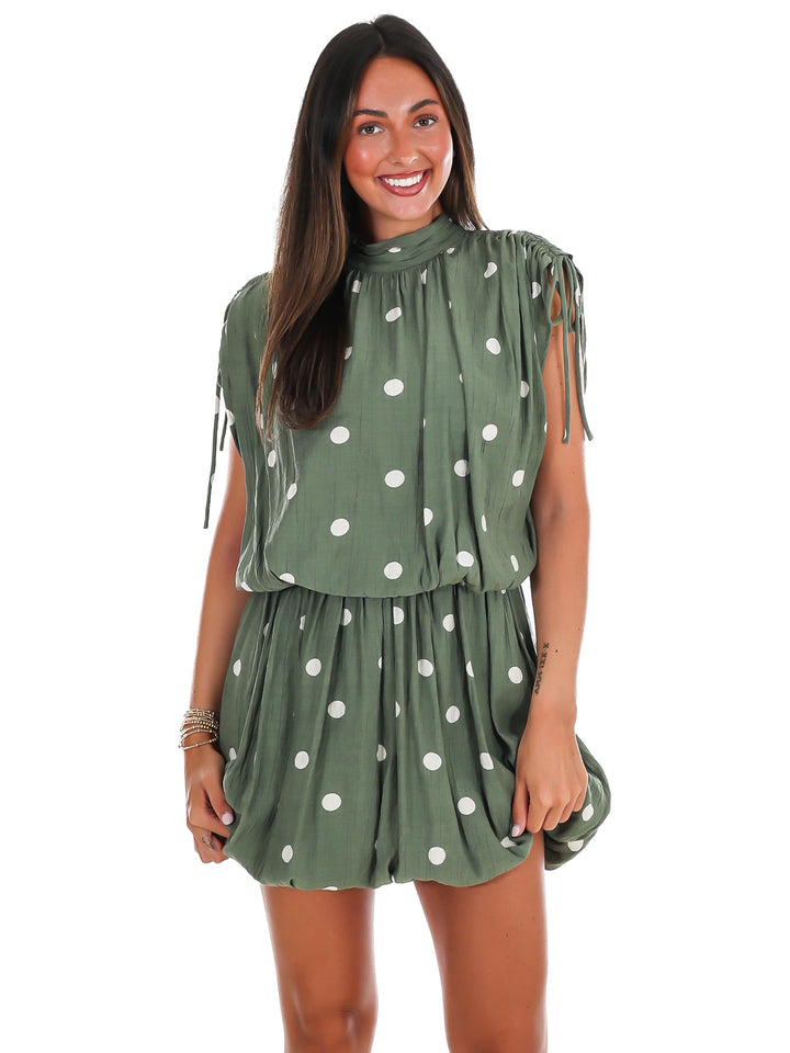 Perfectly Polished Polka Dot Mini Dress