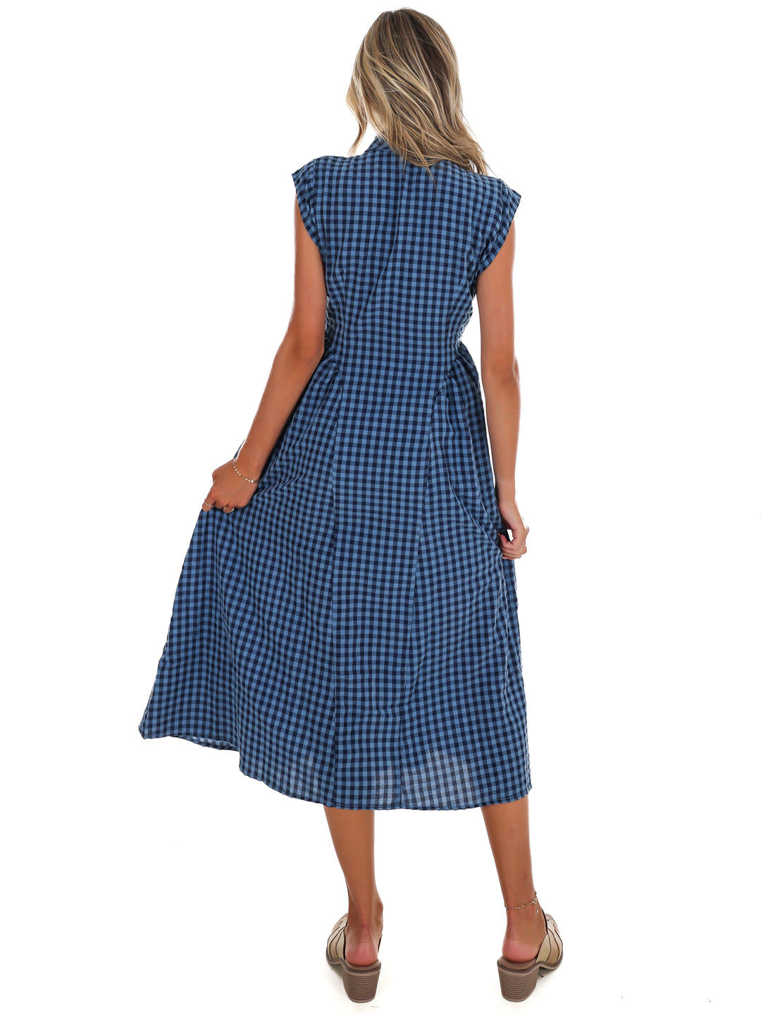 Blue Ridge Gingham Midi Dress