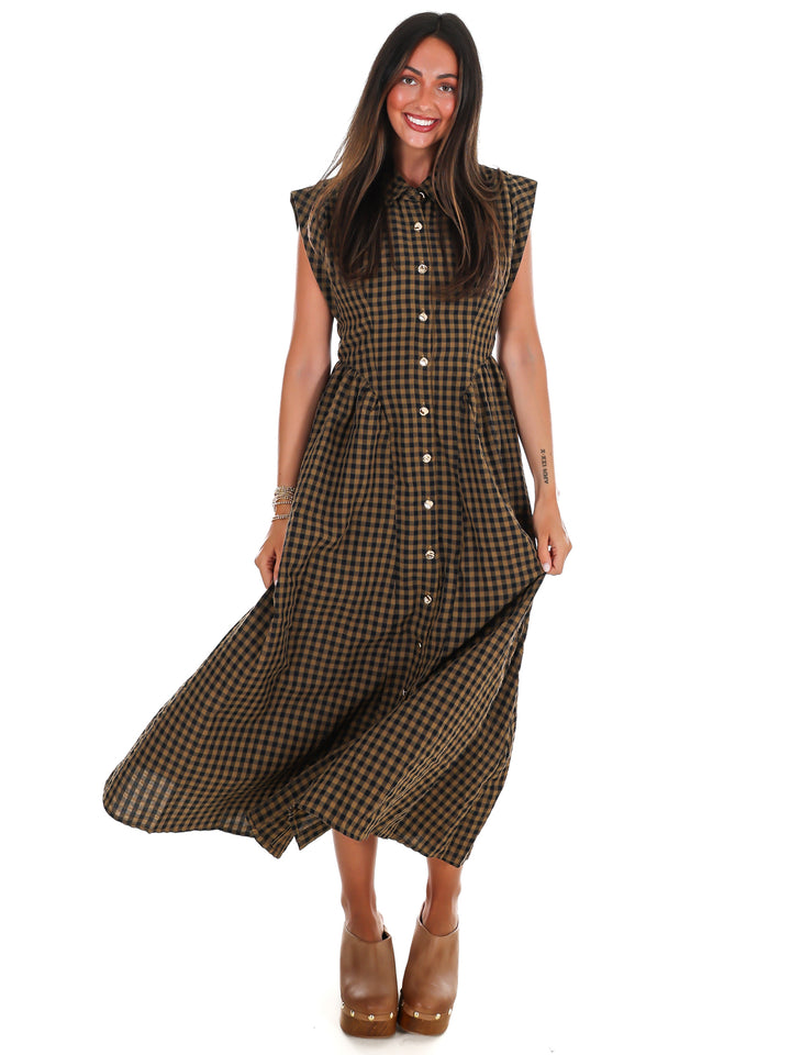 Blue Ridge Gingham Midi Dress